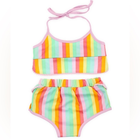🆕Stripped Multicolor Woof Bathing Suit for Dogs S🆕 - Picture 2 of 8